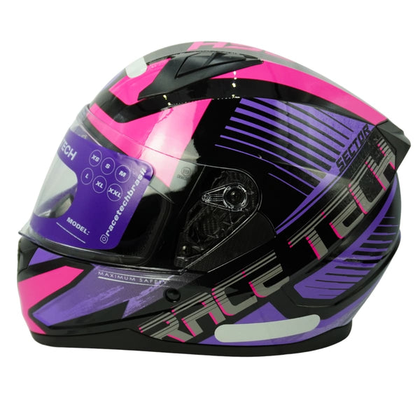 CAPACETE RACE TECH SECTOR SLASH BLACK / PURPLE - 56 A 62