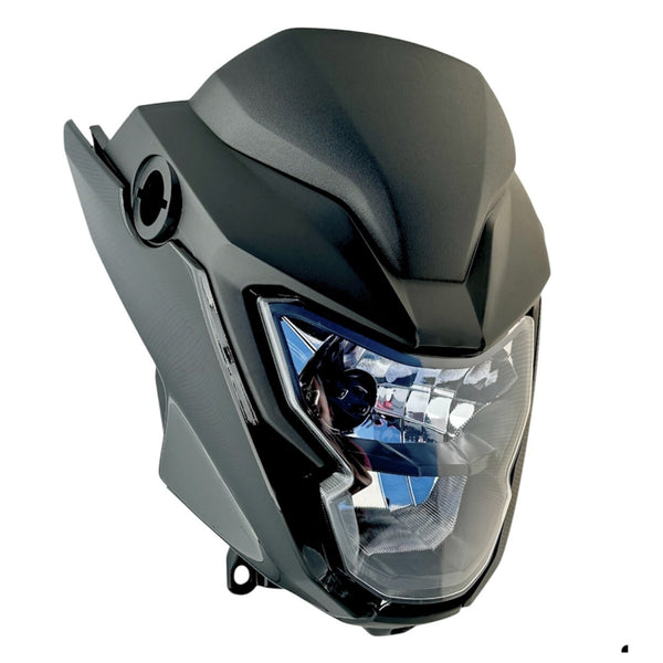 KIT BLOCO FAROL C/ CARENAGEM TITAN/FAN 160 2025 – ADAPTAVEL - PRETO BRILHO