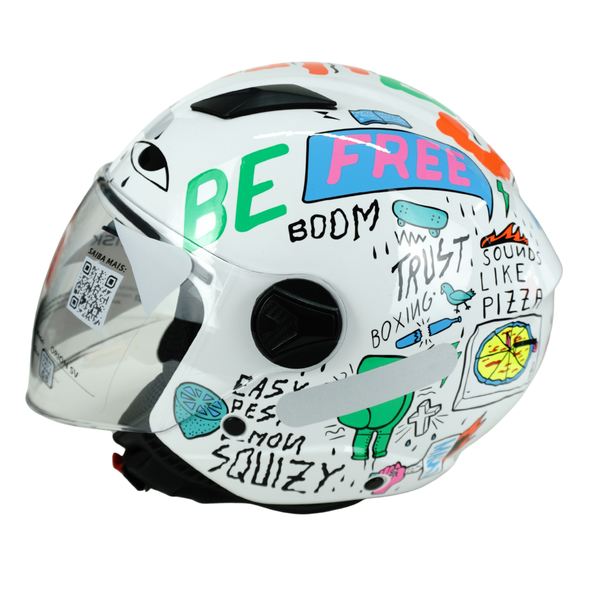 CAPACETE NORISK ORION SV FREE WHITE/ORANGE