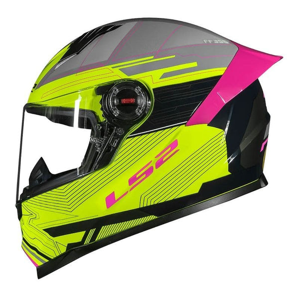 CAPACETE FECHADO LS2 FF358 DIGITAL BLK/YELLOW