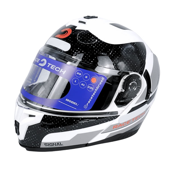 CAPACETE RACE TECH SIGNAL GEAR BLACK/WHITE