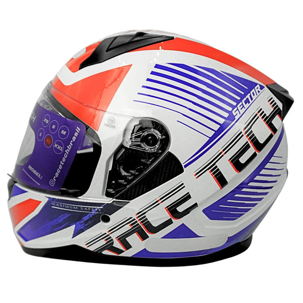 CAPACETE RACE TECH SECTOR SLASH WHT/BLUE 56 A 62
