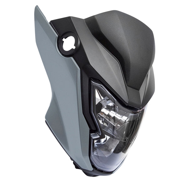 KIT BLOCO FAROL C/ CARENAGEM TITAN/FAN 160 2025 – ADAPTAVEL - PRATA IBIUNA METALICO
