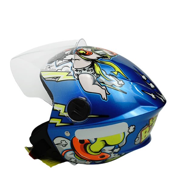 CAPACETE NEW LIBERTY 3 (BAD BABY) - AZUL BRILHO