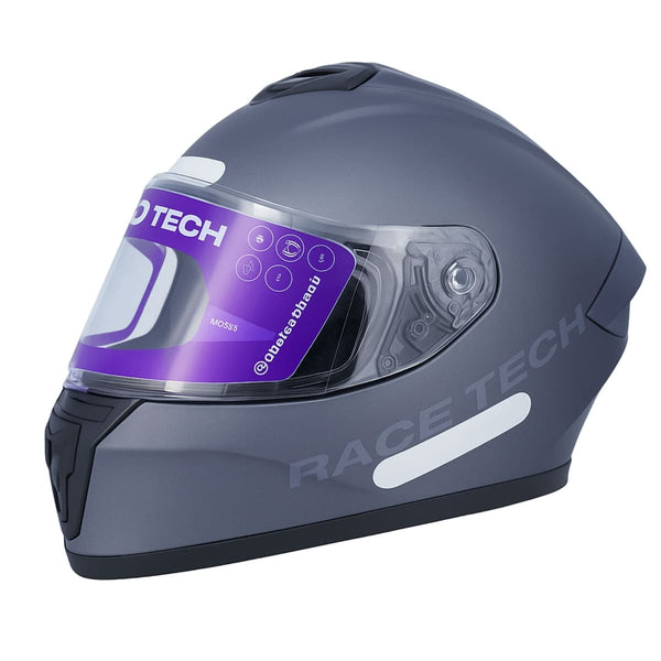 CAPACETE RACE TECH HIT MONOCOLOR MATTE TITANIUM