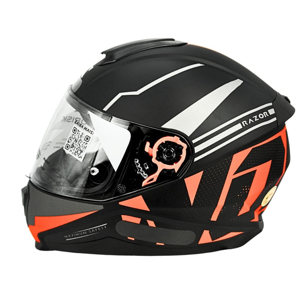 CAPACETE NORISK RAZOR FULL MATTE BLACK/RED