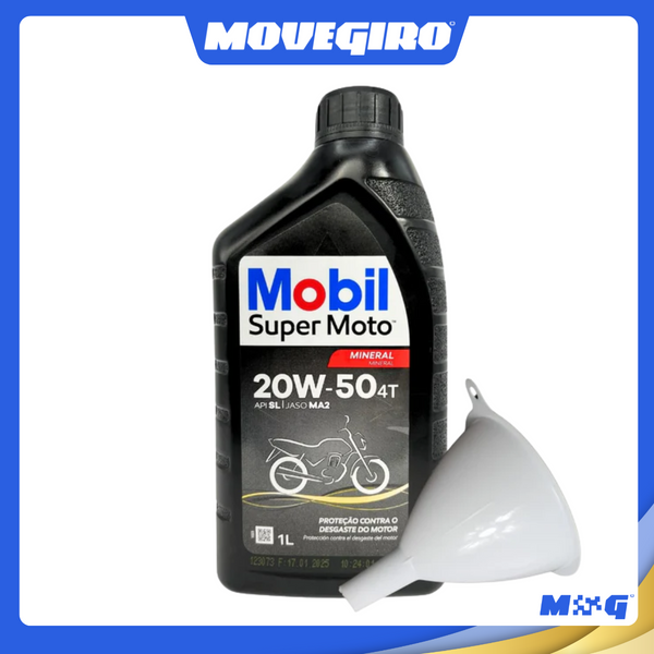 Óleo Mobil Super Moto Motor Lubrificante 4t 20w-50 + Funil