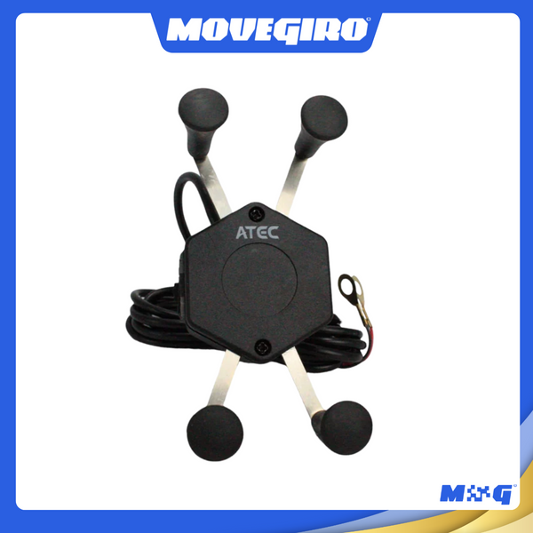 SUPORTE GARRA CELULAR P/ MOTOS UNIVERSAL COM CARREGADOR USB AC-713