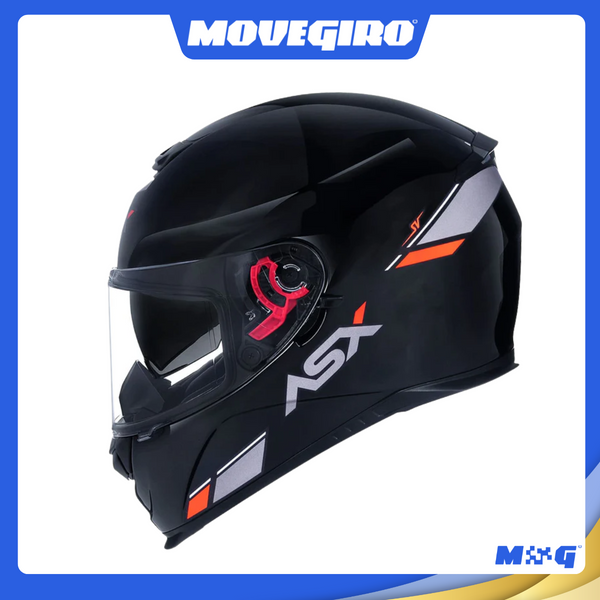 CAPACETE ASX EAGLE SV SOLID BRILHO PRETO/GRAFITE/VERMELHO
