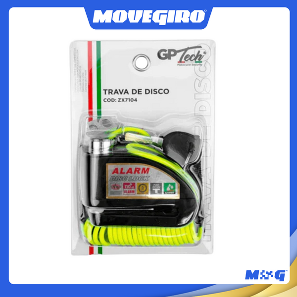 Trava Disco Com Alarme Preta