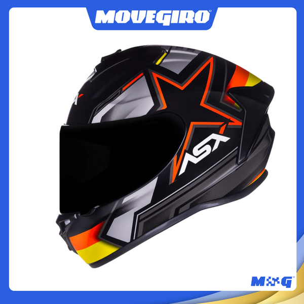 CAPACETE ASX DRAKEN PILOT FOSCO PRETO/VERMELHO/AMARELO