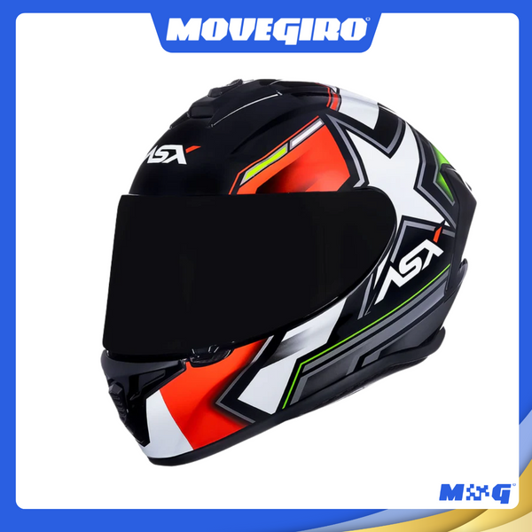 CAPACETE ASX DRAKEN PILOT BRILHO PRETO/VERMELHO/VERDE