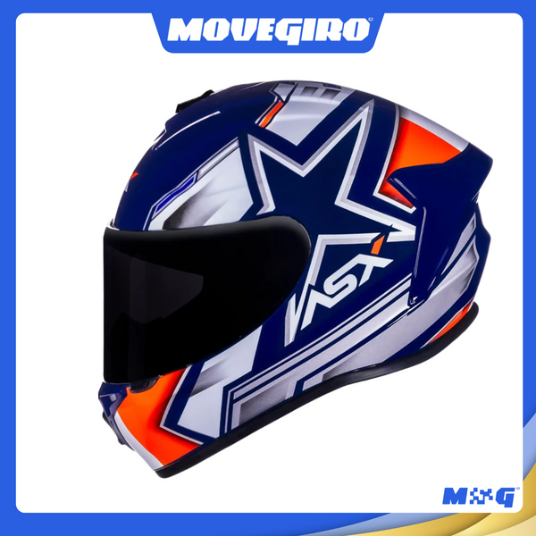 CAPACETE ASX DRAKEN PILOT BRILHO AZUL/BRANCO/VERMELHO
