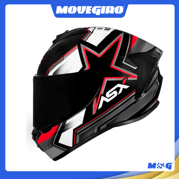 CAPACETE ASX DRAKEN PILOT FOSCO PRETO/VERMELHO/CINZA