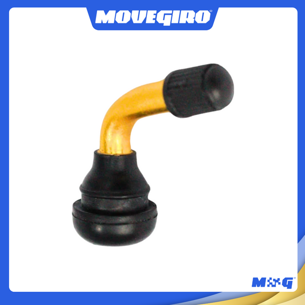 Válvula Para Pneu S/ Câmara Curva 90° Graus Para Moto