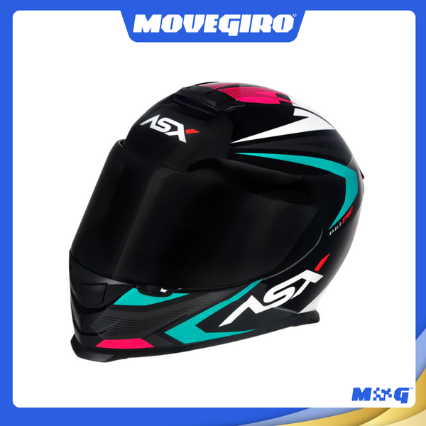 CAPACETE ASX EAGLE STREET BRILHO PRETO/TIFFANY/ROSA