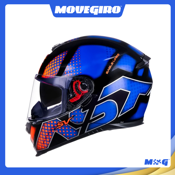 CAPACETE ASX EAGLE SV LINES BRILHO PRETO/AZUL/VERMELHO
