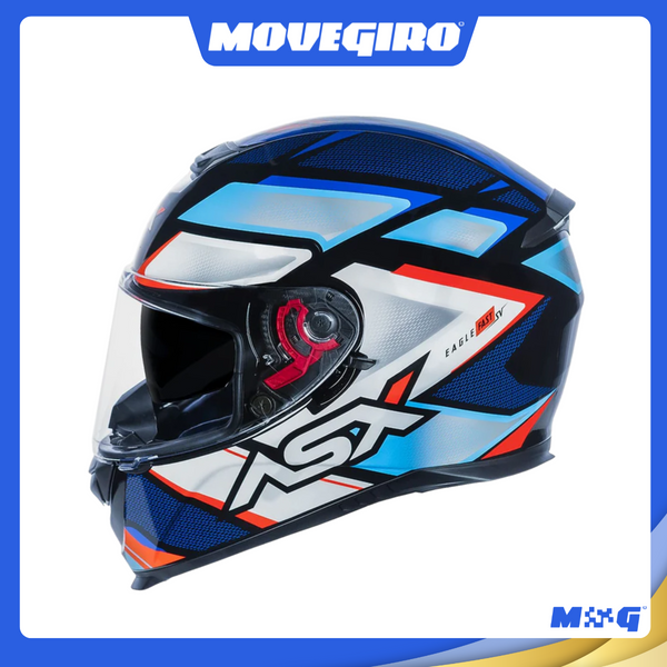 CAPACETE ASX EAGLE SV FAST BRILHO PRETO/AZUL/VERMELHO