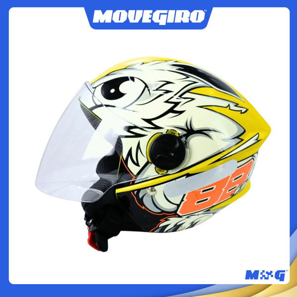 CAPACETE NEW LIBERTY THREE GP 88 BRILHANTE TAM 58 AMARELO CAP-755AM