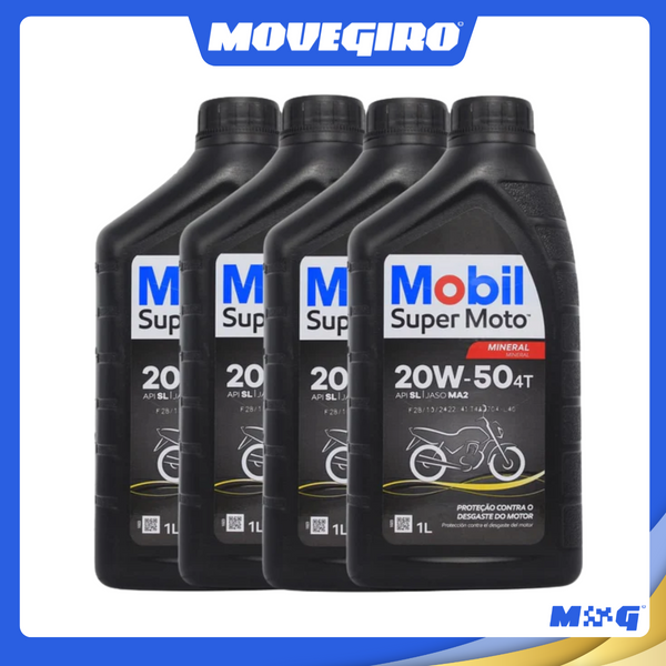 ÓLEO MOBIL 20W50 4T MINERAL (KIT 4 UNIDADES)