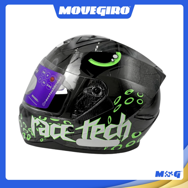 CAPACETE RACE TECH KRAKEN GLOSS TITANIUM/GREEN 56 A 6