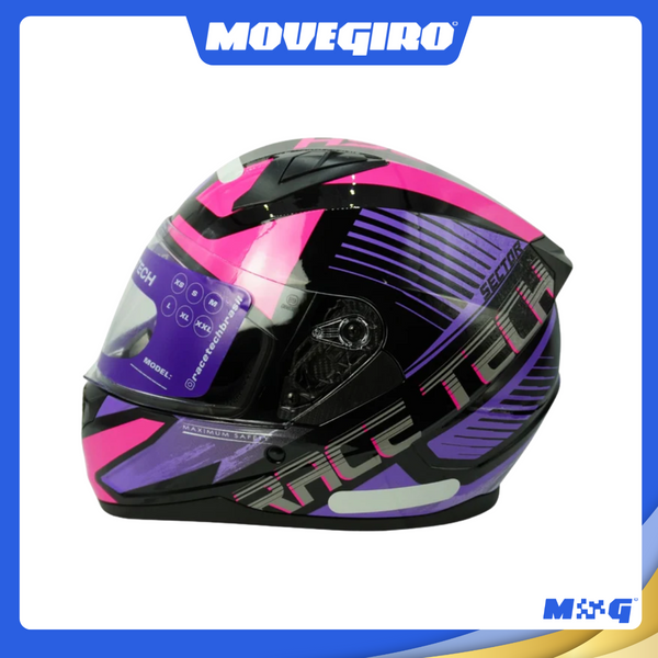 CAPACETE RACE TECH SECTOR SLASH BLACK / PURPLE - 56 A 62