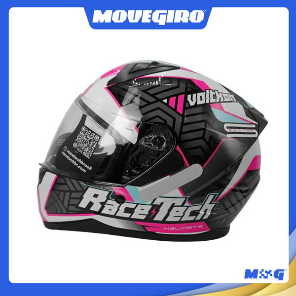 CAPACETE RACE TECH SECTOR VOLTKON WHITE/PINK - 56 A 62