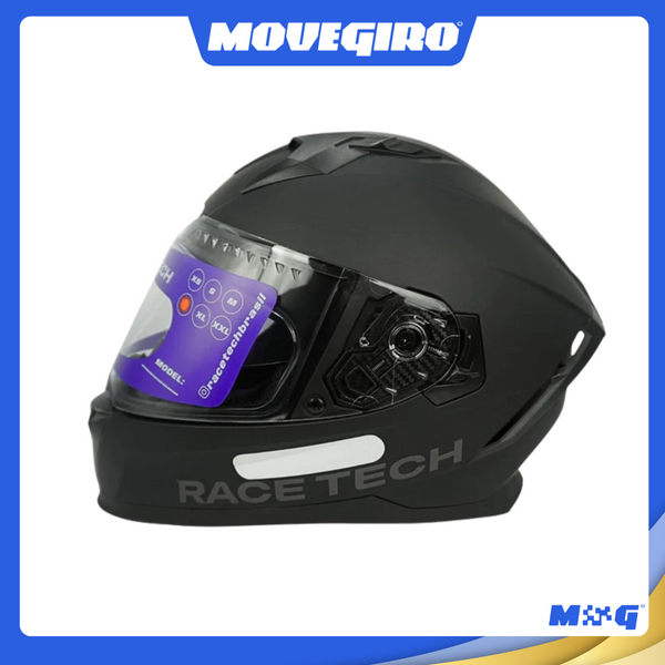 CAPACETE RACE TECH VOLT MONOCOLOR MATTE BLACK - 56 A 60