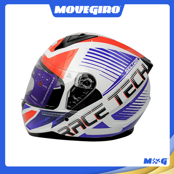 CAPACETE RACE TECH SECTOR SLASH WHT/BLUE 56 A 62
