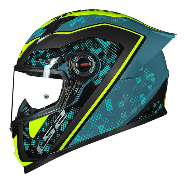 CAPACETE LS2 FF358 S STRIKER BLUE/HV YELLOW